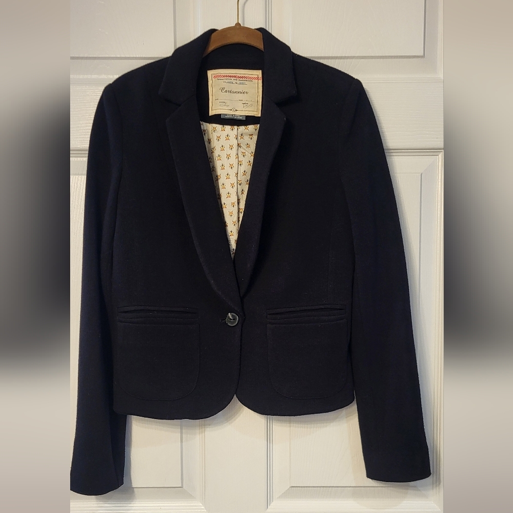 Anthropologie Cartonnier Black Jacket Size 4 Capsule Office Business